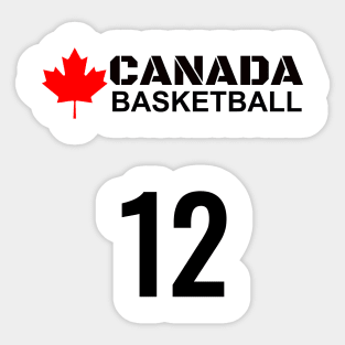 Canada Basketball Number 12 Design Gift Idea Sticker